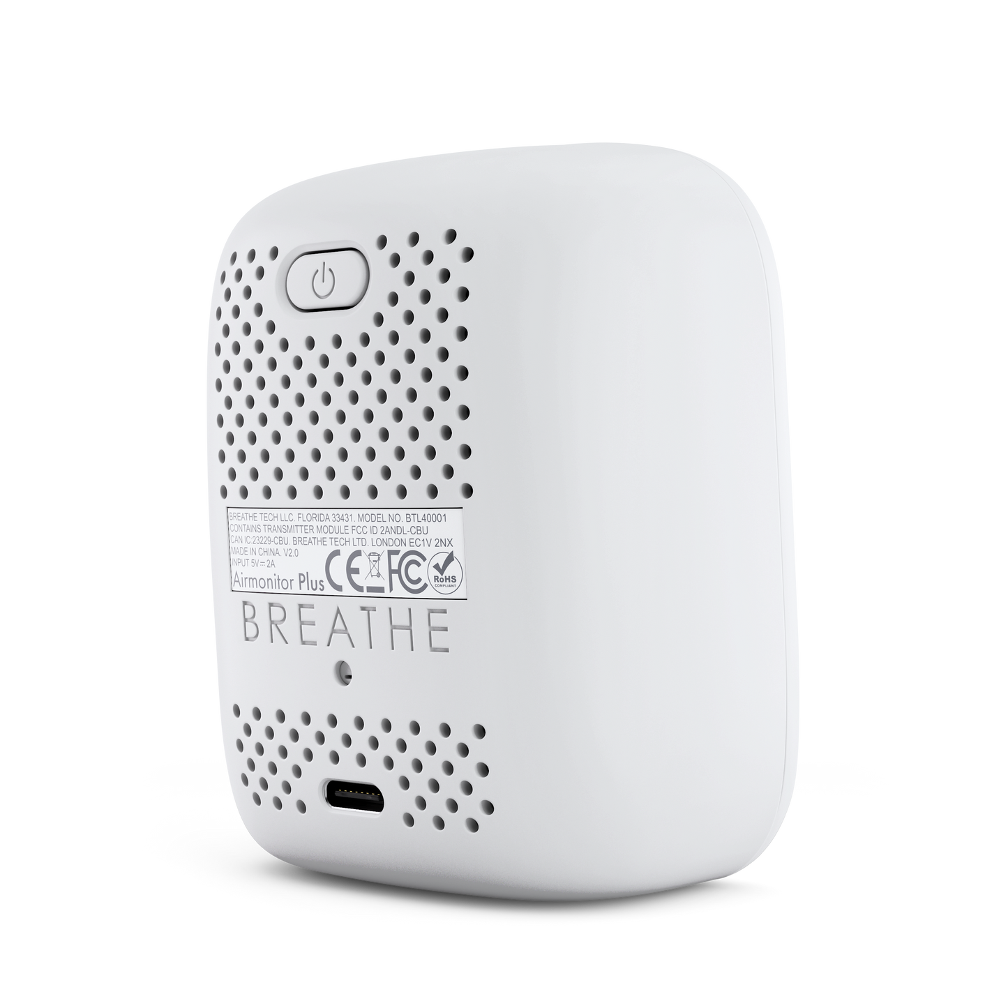 BREATHE Airmonitor Plus Indoor Air Quality Monitor – Smart CO2, PM1/PM2.5/PM10, VOC & Formaldehyde Tester with App