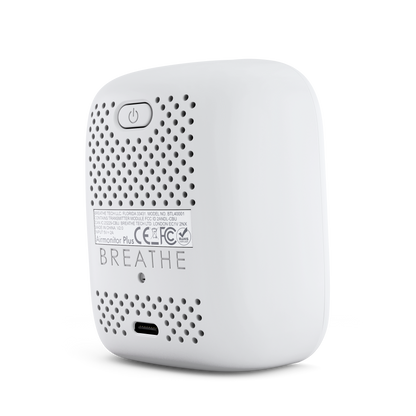 BREATHE Airmonitor Plus Indoor Air Quality Monitor – Smart CO2, PM1/PM2.5/PM10, VOC & Formaldehyde Tester with App